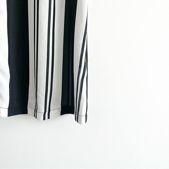 Jones New York Blouse Button Up Striped Black White Short Sleeved Women's 10 NWT - Picture 3 of 7